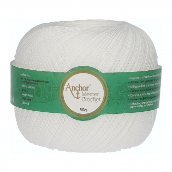 Anchor Mercer Crochet Stärke 40 7901 Reinweiß