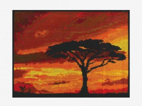 Kreuzstichset "Sonnenuntergang in der Savanne" von DMC 