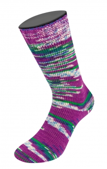 Cool Wool 4 Socks Print Lana Grossa 7207 Viola/Grün/Dunkelblau/Weiß/Hellblau