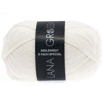 Meilenweit 6-ply Uni Lana Grossa 8840 Weiß