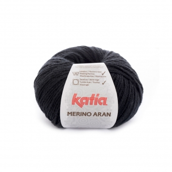 Merino Aran von Katia 100g-Knäuel 02 Schwarz