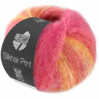 Silkhair Print Lana Grossa 428 Beere/Altrosa/Fuchsia/Himbeer/Goldgelb/Nougat