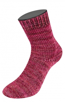 Vintage Socks Lana Grossa 1009 Altrosa/Geranienrot/Bordeaux meliert